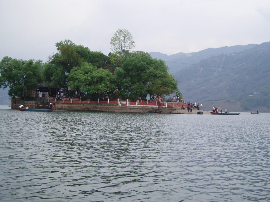 The Peace Pagoda on Lake Phewa