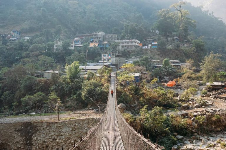 A bridge in the Manaslu Region