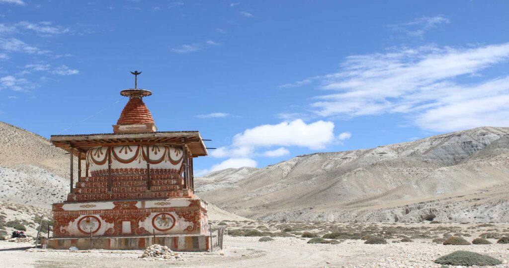 Remote stupa in the Mustang Region