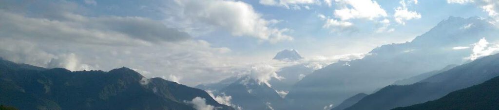 a panoramic image of the Annapurna range