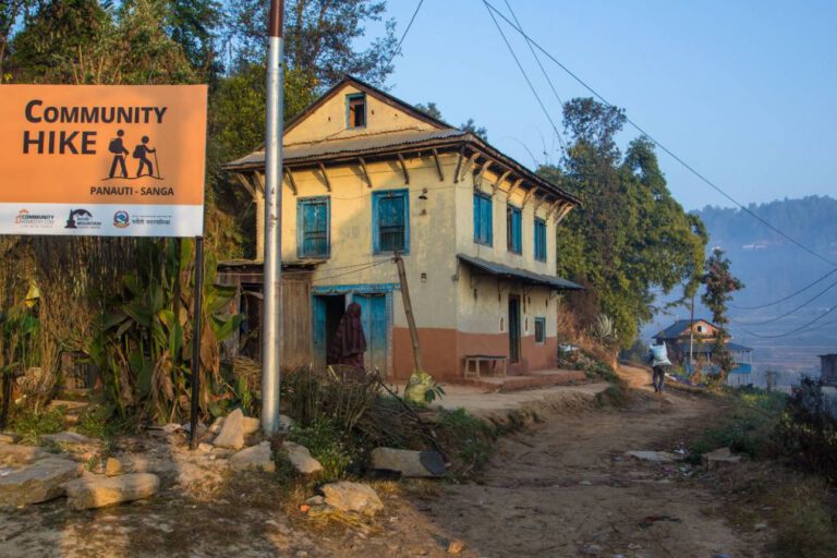 Signpost on the Kathmandu Valley Community Day Hike