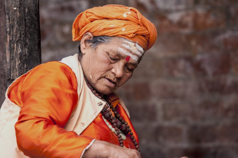 Local woman at Rishi Panchami festival in Nepal