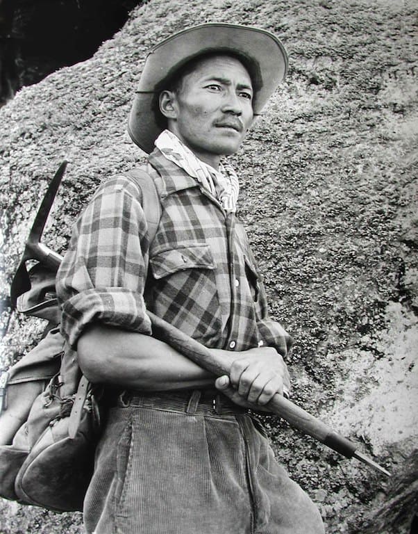 Black and white photo of Tenzing Norgay Sherpa