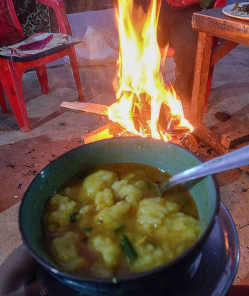 Enjoying Thenthuk at Dobato, Ilam