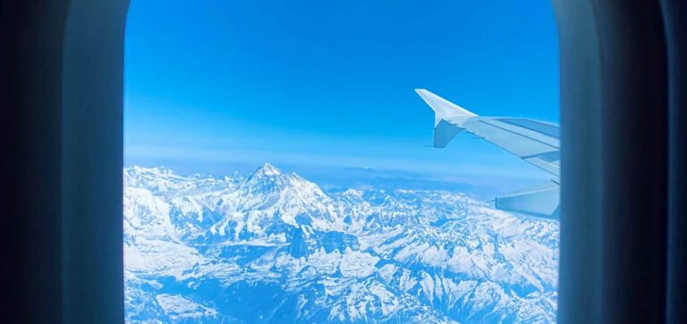 Everest from the plane window - Nepal Flights