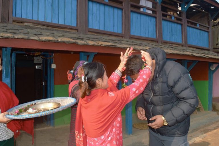a warm welcome on Ramkot, Nepal