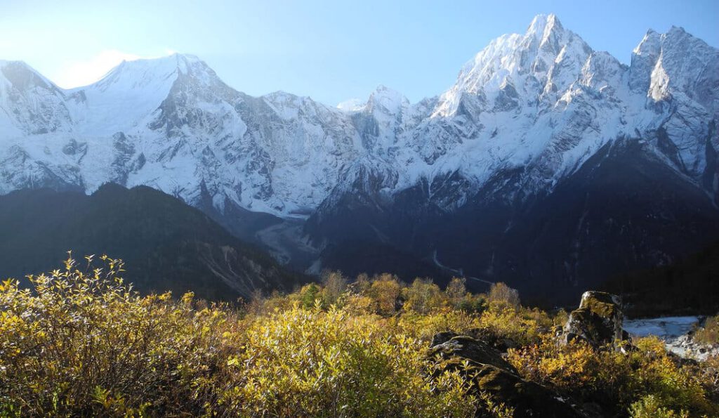 river in tsum valley nepal